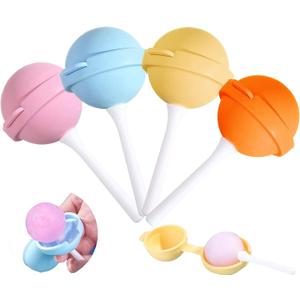 2 x Silicone Lollipop Ice Pop Mold, Colorful DIY Ice Cream Maker for Summer Parties, Creative Sphere Shape, Home Use