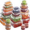 40 Pcs 84oz Large Food Storage Containers with Lids, Reusable Meal Prep Containers for Kitchen Storage, Airtight Leakproof & BPA-Free Freezer, Microwave & Dishwasher Safe