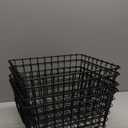 4 PackExtra Large Wire Handmade Storage Basket for Organizing Household Goods,Pantry Organization,Bathroom countertop,Laundry,Wardrobe Storage Basket,Black
