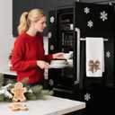 Gingerbread Bow Christmas Waffle Towel, Cookie Hand Towel, Holiday Dish Tea Towels. 16x24 Inch. Decor for Christmas Kitchens/Bathrooms. Gift for Bakers & Women. (White Christmas-06)