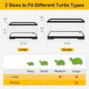 Large Turtle Tank Kit,All in One Red Eared Slider Aquarium,PC Aquatic for Baby Tortoise,Fishes and Amphibians, Includes Silent Filter,Filter Plates,UVB Lamp,Bulb,Plants,Stone,Basking Platform