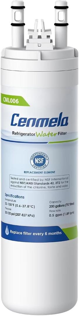 WF3CB Replacement Water Filter, Compatible with Frigidaire WF3CB, Pure Source 3, 706465, 242069601, 242086201, 242017800, WF425, Height 9 inches, Pack of 1
