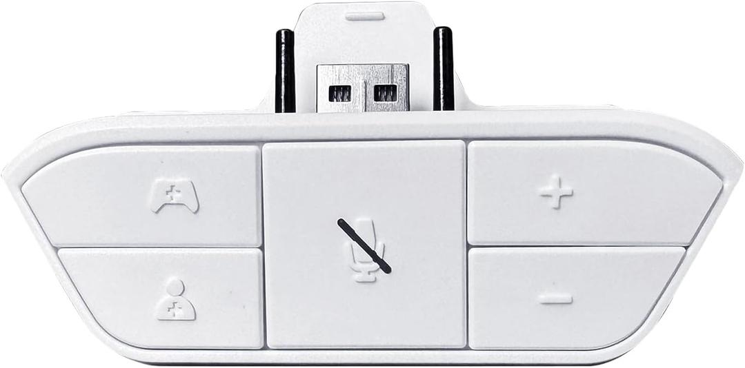 Stereo Headset Player Adapter for Xbox One/One S/Elite 1&2/for Xbox Series X|S Controllers, Mic Headphone Adapter for Xbox One Controller, Audio Kit for Series S|X X One Players, White