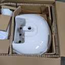 20 x 26 in Bathroom Pedestal Sink, Classic Freestanding Ceramic Sink with Overflow Hole, Vintage White Bathroom Sink with 3 Pre-Drilled Holes for 8 in Faucets