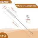 10 x Straw Cleaner Brush Extend 10-Inch, Straw Brush with PA6 Nylon Bristles and Flexible Wire for Baby Bottles, Sippy Cups, Reusable Straws & Sport Water Bottles,6-Pack.