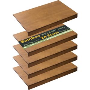 Gashell Wire Shelf Covers, Bamboo Wire Rack Covers for Pantry, Closet (5pcs, 34" W x 16" D)