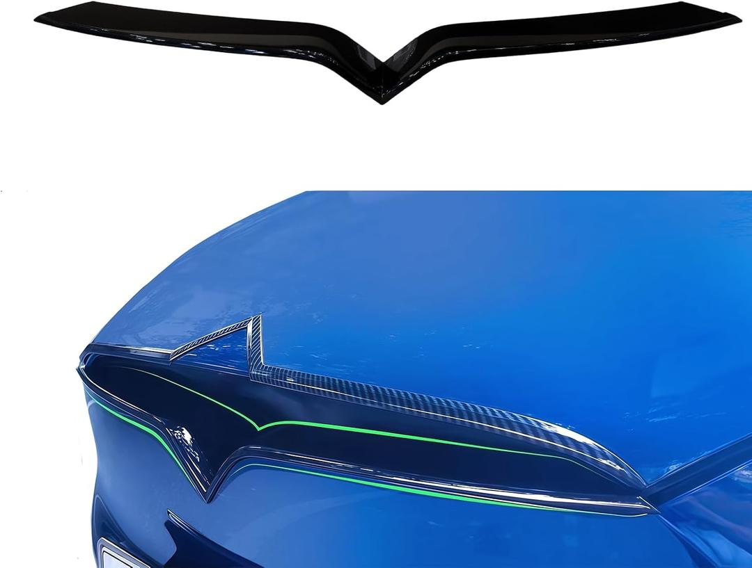 Front Grille Insert Trim for Tesla Model X 2016-2020 ABS Piano Black Front Grill Outer Decoration Cover Car Exterior Styling Protective Decor Accessories