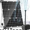 POPOSOAP Solar Water Fountain Pump, 45W Solar Pond Pump Kit with 450GPH Flow Rate, PVC Tubing Solar Powered Water Pumps for Outdoor Fountains, Garden, Ponds, Pools, Fish Tank, Backyard