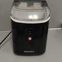 EUHOMY Nugget Ice Maker Countertop with Handle, Ready in 6 Mins, 34lbs Per Day, Removable Top Cover, Auto-Cleaning, Portable Sonic Ice Maker with Basket and Scoop, for Home/Party/RV/Camping (Black)