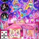 Little Mermaid Toys, 15 Soothing Sounds+18 Films+378 Colors Kids Night Light Projector, 360+Remote+Cordless+Pink Mermaid Birthday Gifts for Girls, Princess Toys Princess Room Decor[Dreamy Packaging]