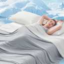 Topcee Cooling Comforter Twin Size (60"x 90")-Cooling Blanket Everlasting Cold Touch for Hot Sleepers-Q-max>0.45 Double-Sided Lightweight Design Summer Ice Blanket for Night Sweats-Dark Grey