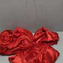 3 Pcs Red Satin Sheets Twin Size Silky Satin Bedding Sheets Set with 1 Deep Pocket Fitted Sheet, 1 Flat Sheet, 1 Pillowcase