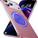 Magnetic Ultra Thin Frosted Designed for iPhone 17 Pro Max Frameless Case 6.9 inch [Compatible with MagSafe] Slim Minimalist Lightweight Matte Hard Cover Protective Borderless Case-Dawn Pink