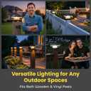 BRIGHTICONIC Solar Post Lights Outdoor, 2 Pack - Dual Color, Warm & Cool White Adjustable - Auto Dusk to Dawn LED Post Lights - Durable, Waterproof IP65 Solar Fence Caps fits 4x4 5x5 6x6 - Black