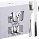 WDF 180 Pieces Silver Plastic Silverware - Silver Plastic Cutlery - Fancy Plastic Silverware Heavy Duty - 60 Forks 60 Knives 60 Spoons - Disposable Plastic Utensils Perfect for Party/Wedding/Christmas