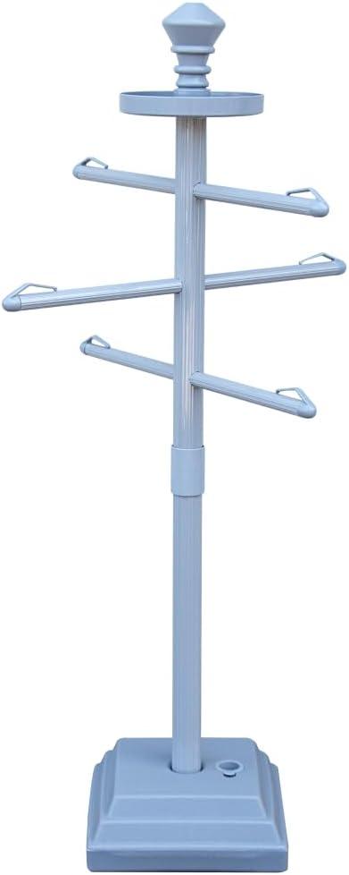 SWIMLINE HYDROTOOLS 89033 Premium Free Standing Poolside Valet Towel Rack Adjustable With Water Weighted Base Three Arms Secure Clips For Outdoors & Indoors Pool Patio Poolside Holder Drying Stand
