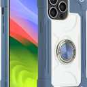 MARKILL Compatible with iPhone 15 Pro Case 6.1 Inch with Ring Stand, Military Grade Drop Protection Full Body Rugged Heavy Duty Case 3 in 1 Protective Durable Cover for iPhone 15 Pro. Blue