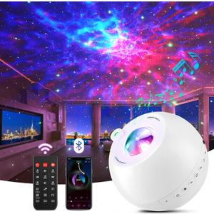 Star Projector Galaxy Light Projector ,15 Colors Star Lights for Ceiling Projector, 15 White Noises Galaxy Projector for Bedroom, Bluetooth+Remote+Timer Stars for Ceiling Projector Lights for Bedroom