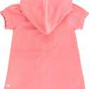 RuffleButts Girls Terry Knit Full-Zip Swim Cover-Up - Fashion Swimwear Cover-Up Dress (Bubblegum Pink, 5T)