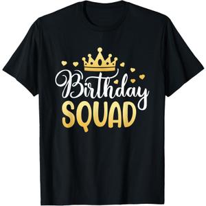 Birthday Squad Party Matching Family Group Funny Bday Team T-Shirt