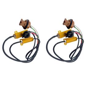 2 Pack 7443 LED Resistor Kit 50W 8 ohm Headlight Bulb Relay Harness Turn Signal Bulb Relay Harness Adapter Anti Flicker Error Decoder Warning Canceller
