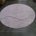 Pink Boho Round Rugs 8ft Large Fluffy Machine Washable Fuzzy Fur Area Rugs for Living Room Plush Circle Sheepskin Rugs for Bedroom Nursery Rug