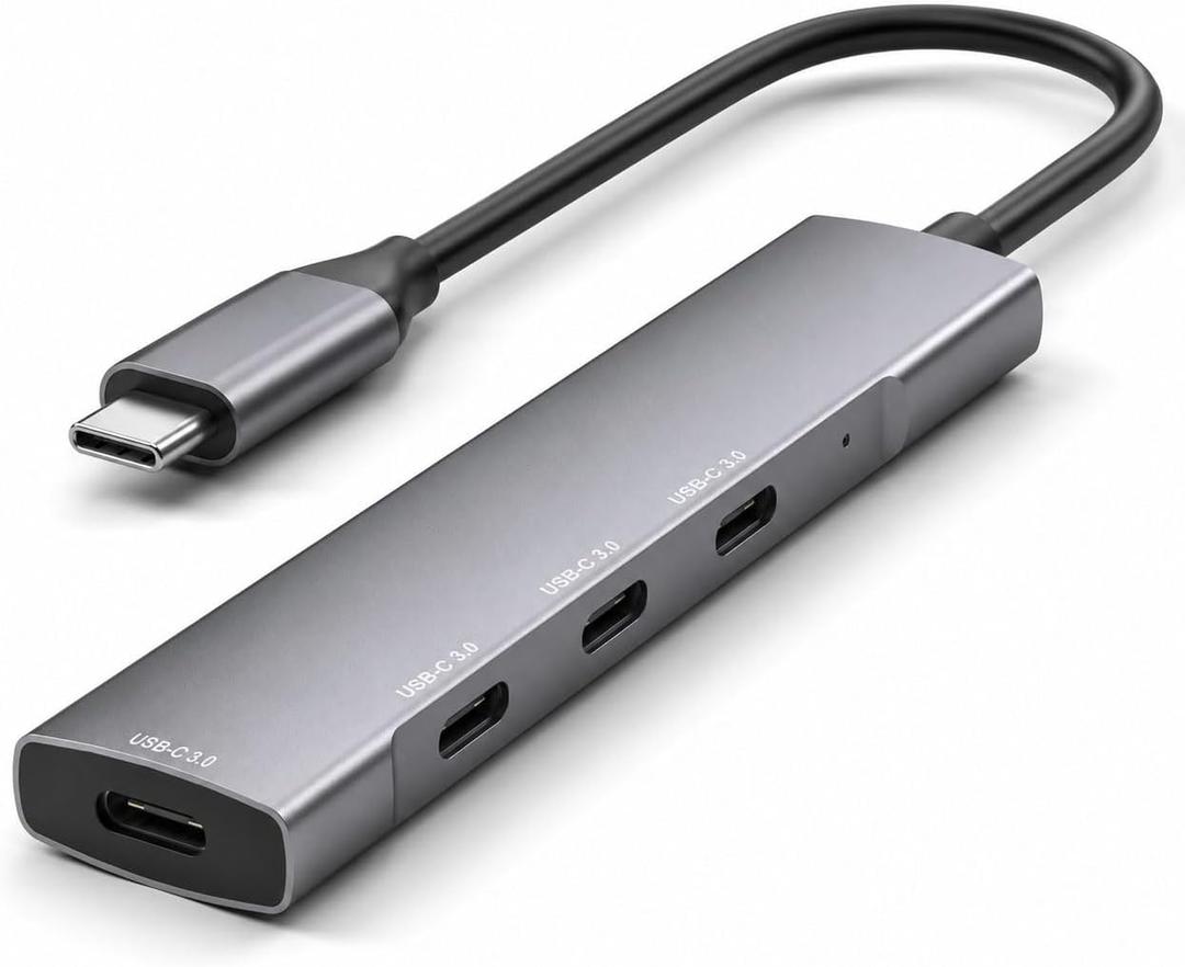 USB C Hub 3.0, All 5Gbps 4-Port USB-C to C Multiport Adapter Portable Hub, Type-C Splitter Extender for MacBook Pro/Air, iPhone 15 Pro Max/16, Dell XPS, Google ChromeBook, Laptop, etc