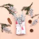 2 x Haneye 14 Pack 7.8 Inch Christmas Sliver Berry Stems for Christmas Tree, Glitter Berry Picks, DIY Wreaths, Crafts, Home & Wedding Decorations