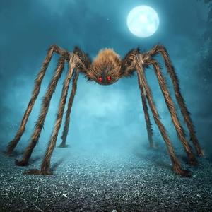 JOYIN 5ft Halloween Spider Outdoor Decorations, Scary Giant Large Spider Props for Halloween Outside Decor, Indoor Party Supplies and Yard Lawn Decoration, Brown