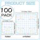 100 Pcs One Silly Goose Paper Napkins One Silly Goose Birthday Decorations Gingham 1st Birthday Party Napkins Party Supplies (Blue)