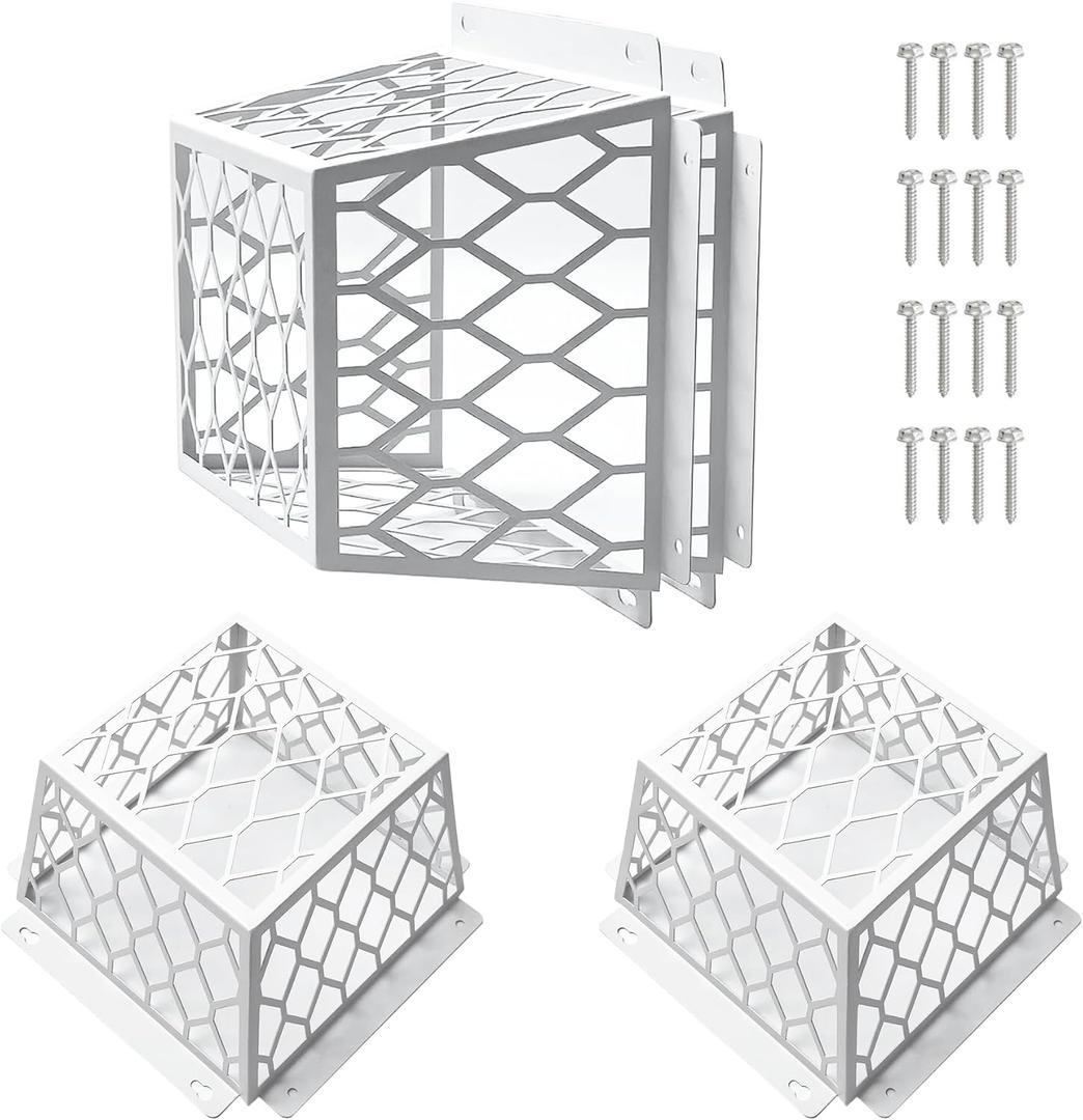 2 Pack Dryer Vent Cover Guard for 3 to 4 Inch Exhaust Fan Cover Dryer Vent Cover Outside, Pest Proof Exhaust Vent Cover for Dryer, 7"Lx7"Wx5"H Stainless Steel Universal Vent Guard