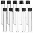 10pcs 20x150mm Glass Test Tubes, 30ml Boro Clear Propagation Tube for Plants, Tube Vials Container with Black Screw Cap, Scientific Experiment Candy Storage Crafts Small Bottle Jars