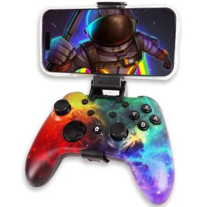 Wzuiov Game Controller for Switch 1&2, iOS, Android, PC, TV, Tesla - Bluetooth & USB-C Wired Gamepad with Adjustable Star Lights, Phone Holder & USB Adapter