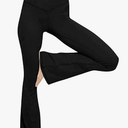 TOPYOGAS Women's Casual Bootleg Yoga Pants V Crossover High Waisted Flare Workout Pants Leggings, Small