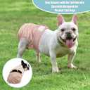 wegreeco Frenchie Dog Diapers Female No Tail Hole, Washable Pet French Puppy Bulldog Diapers Female for Period Heat, Reusable Doggy Doggie Dog Diapers Medium, Champagne Colour 