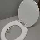 Mayfair Cassel Slow Close Toilet Seat, Easy Clean, Non Slip Premium Wood Seat, Easy Install, Made in USA, Round, White