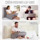 cooloo8 Reading Pillow with Armrests Extra Large Memory Foam Gaming Pillow for Adult, Lap Desk for Laptop, Arm Rest for Working, Crocheting, Playing Game or Siting in Bed, Floor, Sofa, (Grey)