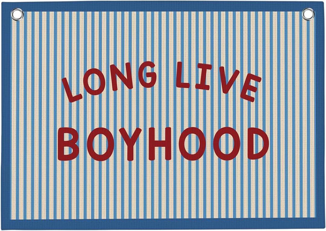 Long Live Boyhood Boys Room Playroom Wall Decor Vintage Sports Decor for Nursery Playroom Kids Bedroom Dorm Toddler Decorations 22x28 Inch
