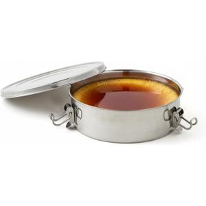 IMUSA 8.3in Stainless Steel Flan Mold with Lid, Round Baking Pan for Flan, Cheesecake, and Desserts, Silver