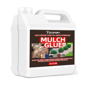 Teexpert Mulch Glue for Landscaping 31.5OZ Strong Adhesive Stabilizer for Rocks, Bark & Pine Straw Fast-Drying Pea Gravel Bond