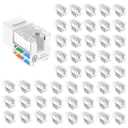 VCE Cat6 RJ45 Keystone Jacks UL Listed 50-Pack, Punch Down Ethernet Wall Jack 90-Degree Adapter in White with 1-Pack Wire Stripper Cutter