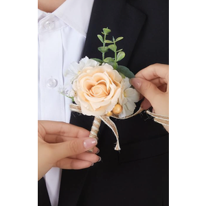 Boutonniere for Men, Champagne Boutonniere, Homecoming Prom Suit Decorations