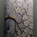 Canvas Wall Art for Living Room White Flowers Tree of Life Picture Print Paintings Large Framed Bedroom Wall Decor Artwork Modern Gallery Plant Wall Decorations Size 20x40 inch Ready to Hang