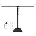 LED Desk Lamp for Office Dorm Home - Eye Caring Desk Light with Timer, Remote Control 24W Brightest Dual Screen Computer Monitor Gooseneck Dimmable Table lamp with Anti-Glare Cover Clamp & Base