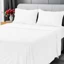 Utopia Bedding Queen Sheet Set - Jersey Knit Sheets 4 Piece  Cotton  Soft T-Shirt Stretchy Sheets (White) (King)