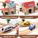 Electric Toddler Wooden Train Set Toy, 88 PCS Train Track Toys for 3 4 5 Years Old Kids, Boys and Girls