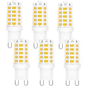 WFPOWER G9 LED Light Bulbs, 3W Warm White 3000K, Replace 35W G9 Halogen Bulb, Not Dimmable, No Flicker Bulbs for Ceiling Light Living Room Bedroom Corridor Lights, Chandelier, Home Decor, 6pcs 120V