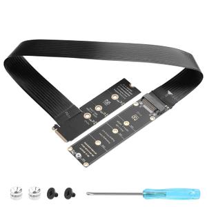 GINTOOYUN 90 Degree NGFF M.2 M-Key NVME Extension Cable 40 CM PCIe 3.0/4.0 M.2 NVME/NGFF SSD Ribbon Flex Cable for Mainboard SSD 2230/2242/2260/2280 (90  Right Angle)