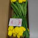 MACTING Yellow Artificial Tulip Flowers - 13.7" 30PCS Real Touch Fake PU Tulips Bouquet Faux Spring Flowers for Floral Arrangements Table Centerpiece Kitchen Home Mothers Day Easter Decorations