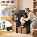 Adjustable Washer Dryer Pedestal, 12” Heavy Duty Stand (1200 lbs), 19”-29.5” Universal Fit Laundry Riser with Anti-Vibration Pads, Stainless Steel Base for Washing Machine, Dryer, Refrigerator,Black